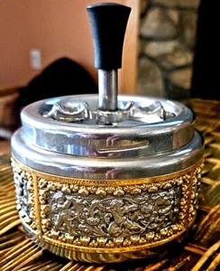Posacenere roulette originale Schlederascher vintage made in Germany oro argento - Foto 1 di 13