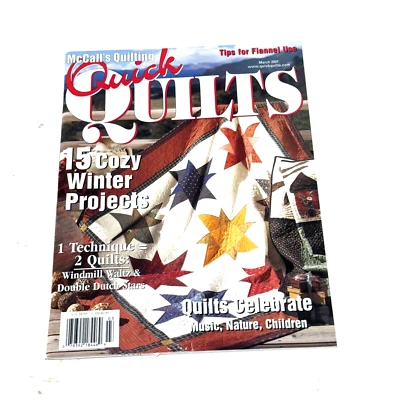 MCCALL'S QUICK QUILTS MAGAZINE -March 2001-15 Cozy Winter Projects - Image 1 of 4