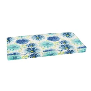SORRA HOME Rectangular Indoor/Outdoor Corded Bench Cushion in Gardenia Seaglass - Picture 1 of 3