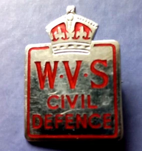 VINTAGE WVS CIVIL DEFENCE ENAMEL PIN BADGE - Picture 1 of 1