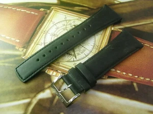 FREE SHIPPING! NOS SEIKO 26MM BLACK LEATHER MENS WATCH STRAP - Picture 1 of 11