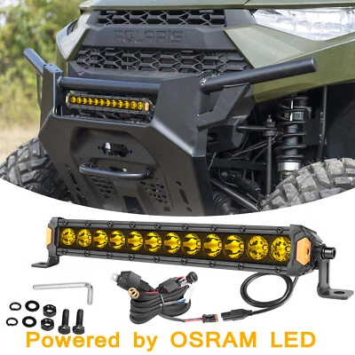 FOR Polaris Ranger XP 1000/1000 Crew 12" Single Row LED Light Bar Slim + DT Wire - Image 1 of 4