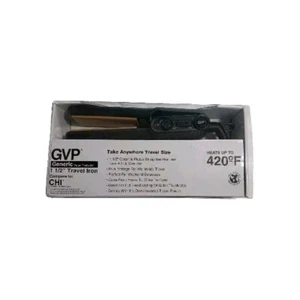 Travel Flat Iron Hair Straightener 1 1/2" Ceramic Take Anywhere Black GVP 420F - Picture 1 of 6