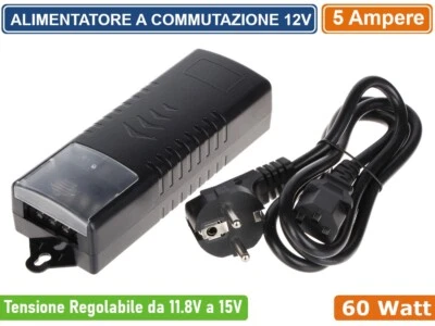 DELTA ALIMENTATORE A COMMUTAZIONE STABILIZZATO 60W PER USO INTERNO DC12V 5A 4 USCITE
