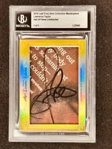 Lawrence Taylor 2014 Hoja Obra Maestra Corte Firma Autógrafo 1/1 JSA NY Giants - Imagen 1 de 2