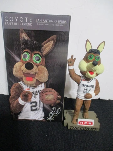 San Antonio Spurs Coyote 7" Bobblehead Fans Best Friend H.E.B. New In Box Cover