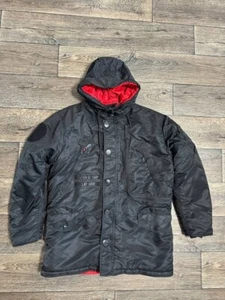 alpha industries jacket parka hooded men black size L - Picture 1 of 12
