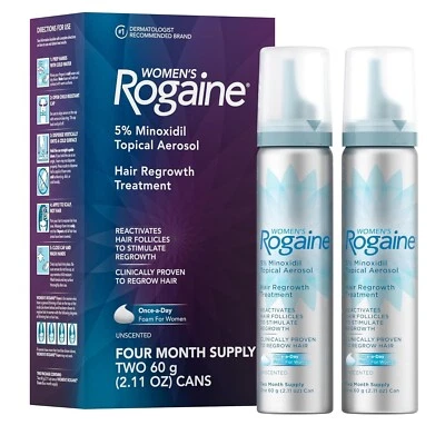 ROGAINE Hair Regrowth Treatment For Women Hair Loss Foam 4 Month 2 x 2.11 OZ - Image 1 of 4
