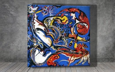 Jackson Pollock Luna Mujer Corta el Círculo LIENZO PINTURA ARTE IMPRESIÓN PARED 1892 Foto 1 de 4