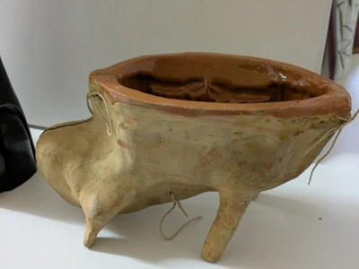 Antike Osterbackform  "Osterlamm" aus Ton.Innen glasiert.Mind.100Jahre alt - Bild 1 von 3