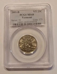 2001 D Vermont STATE QUARTER PCGS MS68 - Picture 1 of 2
