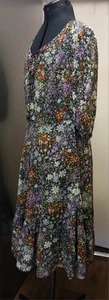 Women's Floral Dress. Used Condition. Size L.lovely ,lined - Picture 1 of 10