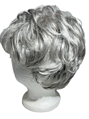 Short Cut Wig Silver Platinum 80% Modacrylic 20% PUC Fiber A5504 M/P - Image 1 of 4