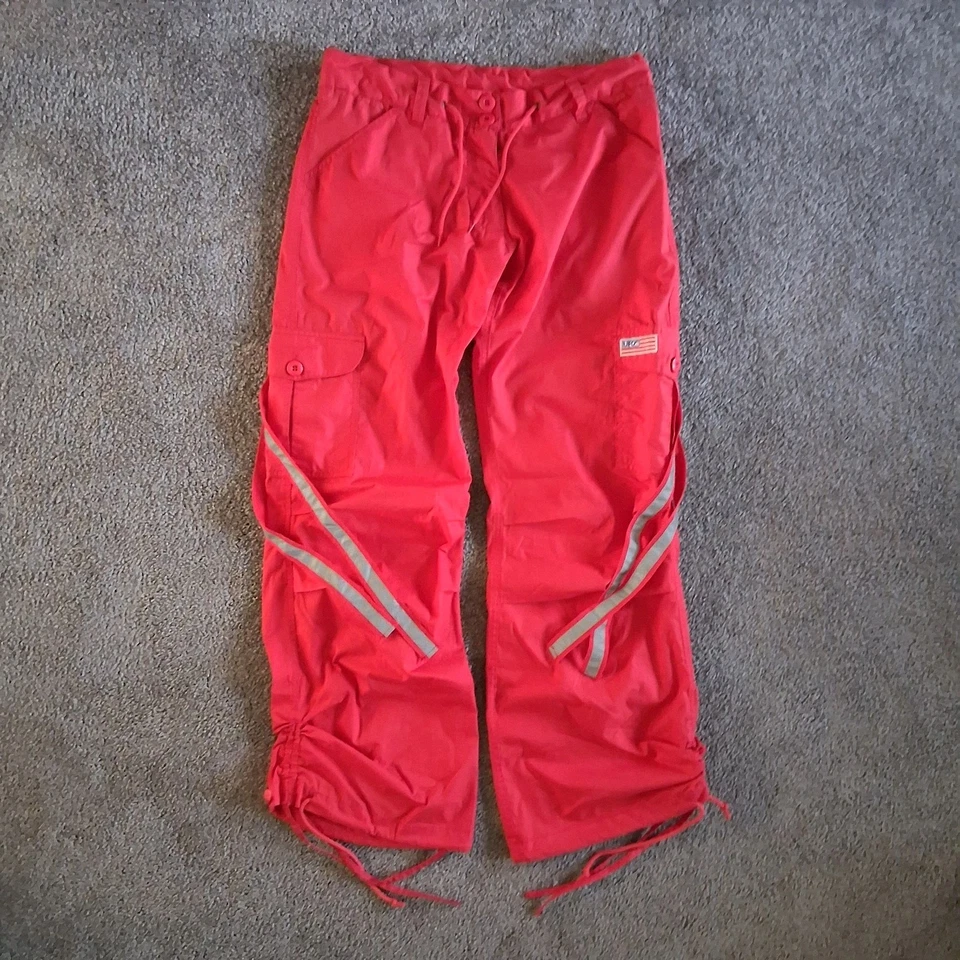 Vintage UFO Parachute Bondage Cargo Oversized Pants USA Flag Japanese Style Sm. - Image 1 of 4