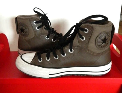 Original! CONVERS All Star Berkshire 37 1/2 Leder gefüttert High Chucks schlamm - Bild 1 von 4