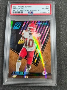 ๐2022 Panini Zenith Tyreek Hill Artist Proof Platinum #1/1 SSP PSA 8 Chiefs - Picture 1 of 2