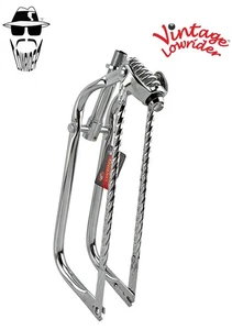 Vintage Lowrider 20" Bent Leg Classic Springer Chrome Fork w/Square Twisted Bars - Picture 1 of 1