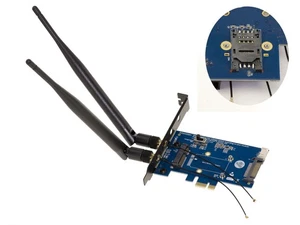 Adaptateur MiniCard MiniPCIe ou USB vers PCIe DUAL BAND 2.4 5GHz + SIM - Picture 1 of 2