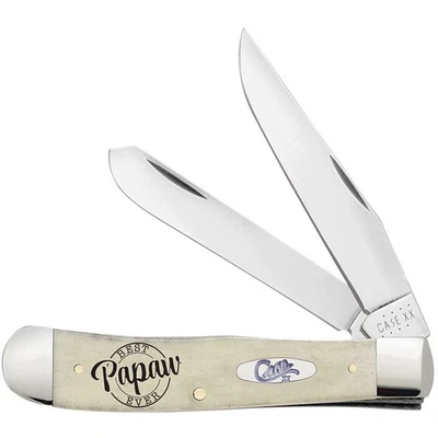 CASE XX KNIVES BEST PAPAW EVER SMOOTH NATURAL BONE TRAPPER 6254 SS (144509) POCK - Image 1 of 2