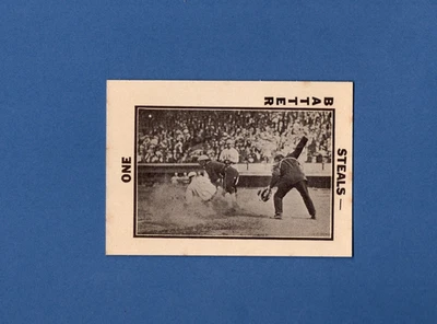 ACTION: Sliding Home/Umpire at Right ~ 1913 Tom Barker card | 1973 TCMA Reprint - Image 1 of 3