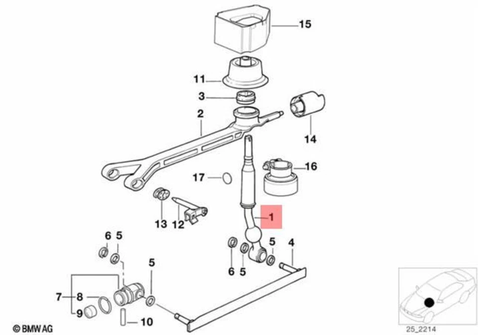 Palanca de cambios original BMW E32 E34 E38 525i 525td 525tds 530i 725tds 25111221779 Foto 1 de 1