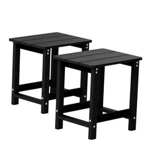 Outside Adirondack Square Side Table, Weather Resistant Patio 2 pack Black - Picture 1 of 8