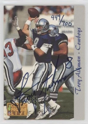 1993 Classic Pro Line Live Auto /700 Troy Aikman Auto HOF - Image 1 of 2