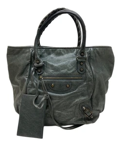 Balenciaga Sunday Tote Bag Leather Dark Gray Handbag w/Mirror Everyday Use✨ - Picture 1 of 10