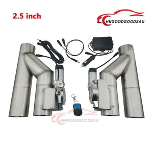 2.5 inch Double Electric Exhaust Single Valve Kit Control Valve w/ Remote Switch - Picture 1 of 16