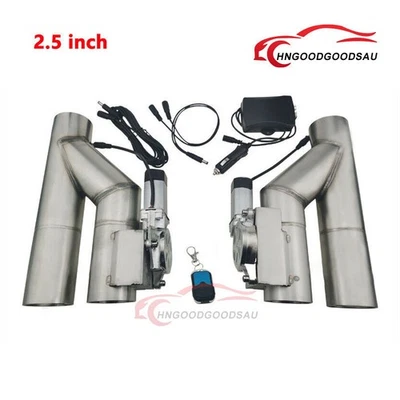 2.5 inch Double Electric Exhaust Single Valve Kit Control Valve w/ Remote Switch - Image 1 of 4
