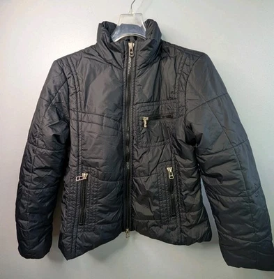 Rafaella Quilted Jacket Women’s Black Full Zip Nylon Puffer Coat Warm Casual - Image 1 of 4