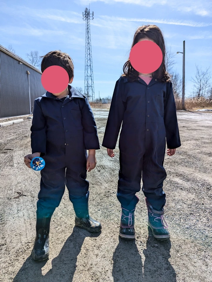 Canadian Made Kids Coveralls NEW! Navy Blue, poly/cotton blend with zipper - Image 1 of 4