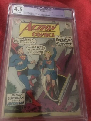 Action Comics #252 CGC 4.5 Restored Origin and 1st Appearance Supergirl C-1 Touc - Image 1 of 4