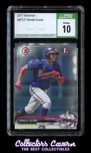 2017 Bowman #BP127 Ronald Acuna CSG 10 (PRISTINE) RC - Picture 1 of 2