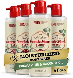 Old Spice Men's Body Wash GentleMan's Blend Eucalyptus ( Pack of 4) - Picture 1 of 8