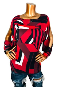 Ann Taylor Loft S Top NWT $59 Geometric Open Cold Long Sleeves Blouse Shirt Crew - Picture 1 of 8