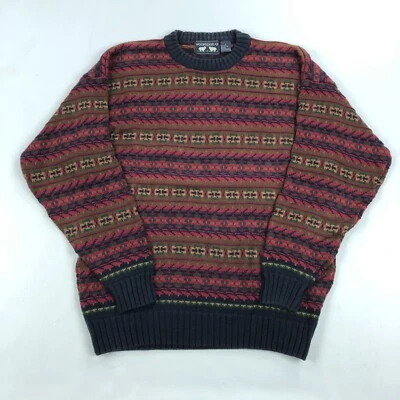 Woods & Gray Sweater Mens Large Stripe Patterned Vintage Cotton Crew neck - Image 1 of 4