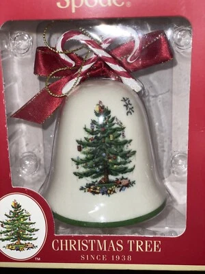 Spode Árbol de Navidad Adorno Bastón de Caramelo Campana Adorno y Cinta Roja #09276405680 Foto 1 de 4