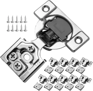 1/2 Inch Overlay Soft Close Cabinet Hinges, 10 Pack Slow Soft Close Hinges for K - Picture 1 of 12