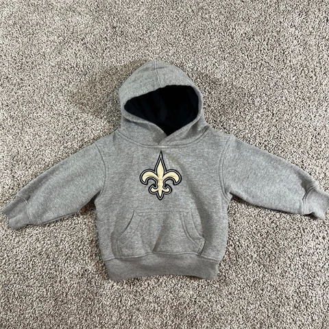 New Orleans Saints Hoodie Kids Toddler Sz 2T NFL Gray Sweater Cover