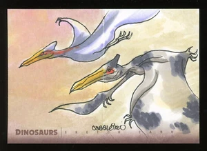 2015 Upper Deck Dinosaurs Dual Panel Artist Sketch Card by Carlos Cabaleiro 1/1 - Picture 1 of 2