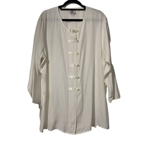 Maggie Lawrence Vintage Sz 18/20 off white Made In USA Paper Tag back tie tunic - Picture 1 of 7