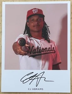 CJ ABRAMS, TEAM ISSUED 3"  x 4" PHOTO CARD ! WASHINGTON NATIONALS ! - Picture 1 of 1
