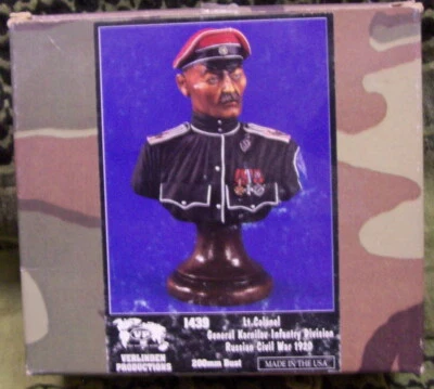RUSSIAN CIVIL WAR LT COLONEL KORNILOV  1920 VERLINDEN 200MM 1/9 BUST WWII 1439 - Image 1 of 3