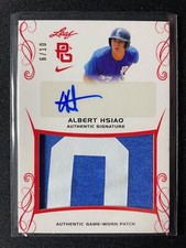 2017 Leaf Perfect Game Albert Hsiao Autographed Patch Red #6/10!!!