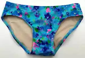 Art Class Swim Bottom Girls L (10/12) Blue Floral Bikini Hipster UPF 50 - Picture 1 of 3