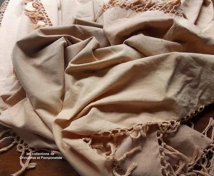 NAPPE SOUS NAPPE EN VERITABLE MADRAS UNIE 160X260 FRANGEE SUPER PROMO - Picture 1 of 3