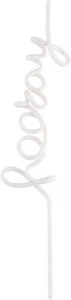 Hooray 11" Reusable Straws BPA Free Plastic Shaped Word Straw - Picture 1 of 3