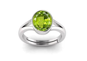 4.25 Ratti 3.60 Ct Certified Natural Peridot Gemstone Adjustable Ring panchdhatu - Picture 1 of 4