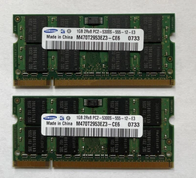 Samsung 1 GB SO-DIMM DDR2 Desktop Memory (M470T2953EZ3) - Lot of 2pc - Image 1 of 2